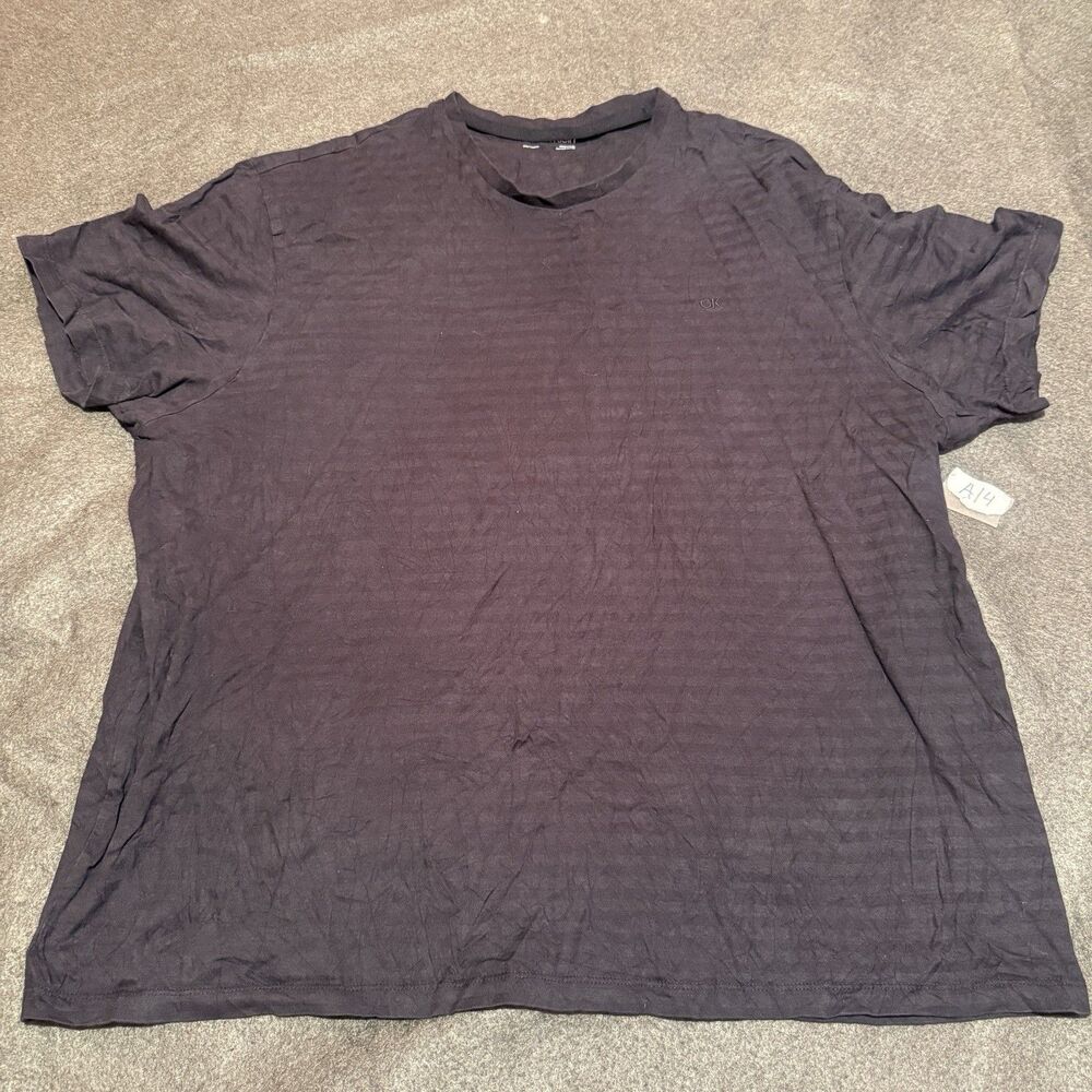 Calvin Klein Mens TShirt XXL Double Extra Large Black Striped Short Sleeve Tee